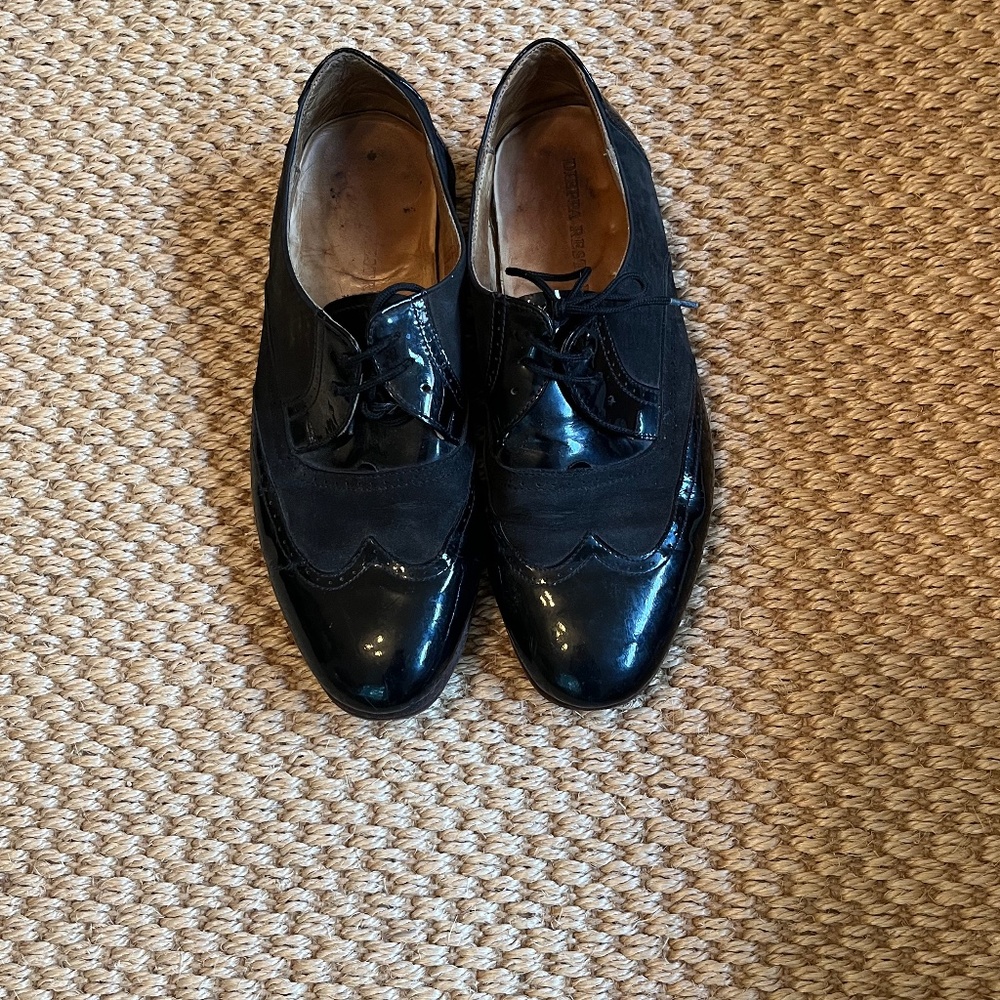 Dieppa Restrepo Black Patent and Suede Oxfords 8